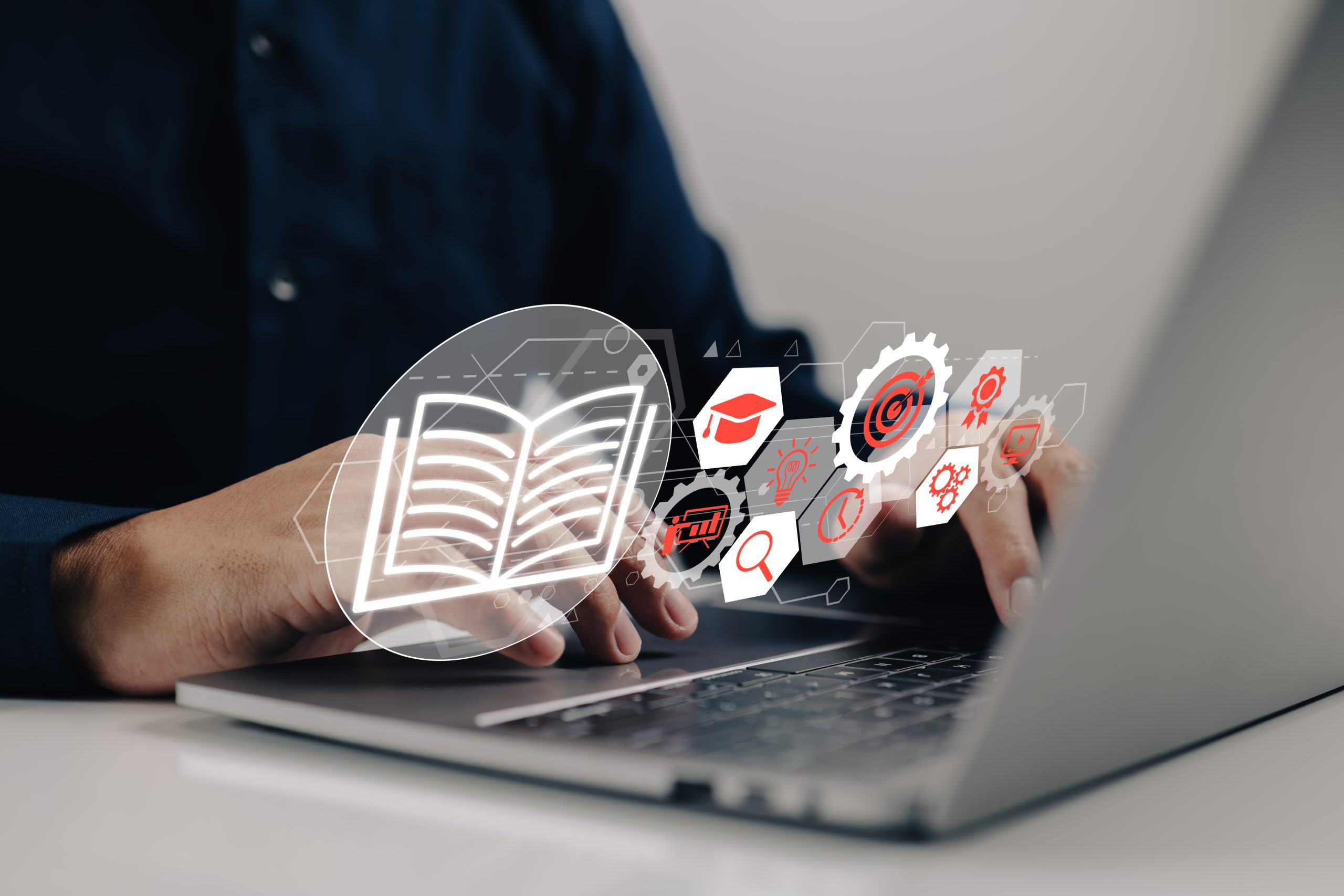 E learning concept innovative in online education and internet t